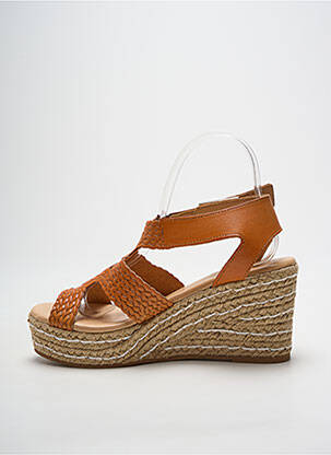 Espadrilles fermeture boucle(s) talon de 7 à 9cm orange HEINE femme