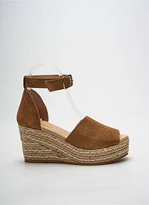 Espadrilles nubuck talon de 7 à 9cm marron HEINE femme