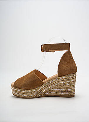Espadrilles nubuck talon de 7 à 9cm marron HEINE femme