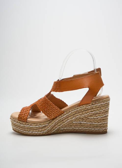 Espadrilles fermeture boucle(s) talon de 7 à 9cm orange HEINE femme