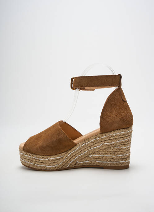 Espadrilles nubuck talon de 7 à 9cm marron HEINE femme