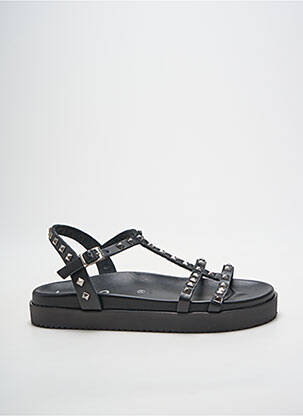 Sandales/nu pieds tissage satiné talon plat jusqu'à 3cm noir HEINE femme