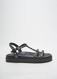 Sandales/nu pieds tissage satiné talon plat jusqu'à 3cm noir HEINE femme