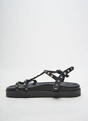 Sandales/nu pieds tissage satiné talon plat jusqu'à 3cm noir HEINE femme