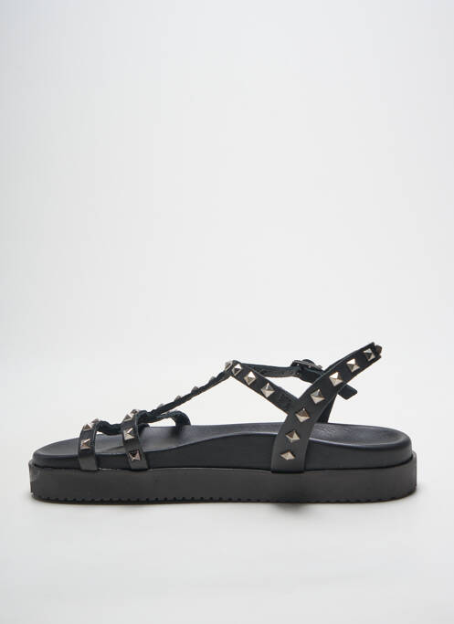 Sandales/nu pieds tissage satiné talon plat jusqu'à 3cm noir HEINE femme