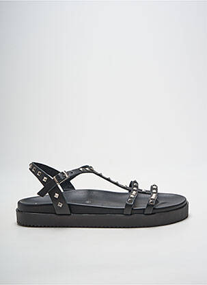 Sandales/nu pieds tissage satiné talon plat jusqu'à 3cm noir HEINE femme