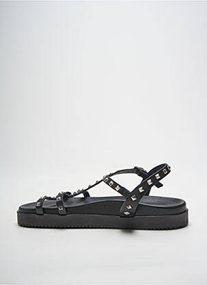 Sandales/nu pieds tissage satiné talon plat jusqu'à 3cm noir HEINE femme