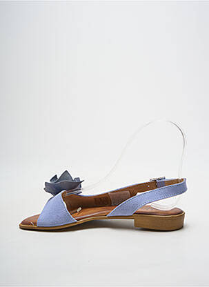 Sandales/nu pieds chiquet talon plat jusqu'à 3cm bleu clair HEINE femme
