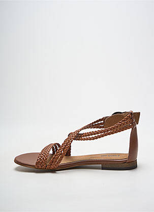 Sandales/nu pieds chiquet talon plat jusqu'à 3cm marron HEINE femme
