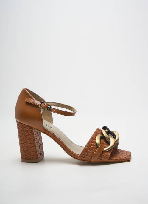Sandales/nu pieds fermeture bride(s) talon de 7 à 9cm marron HEINE femme
