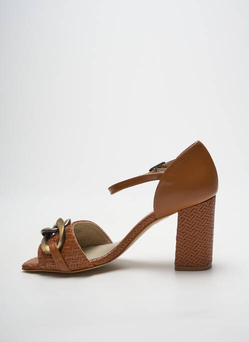 Sandales/nu pieds fermeture bride(s) talon de 7 à 9cm marron HEINE femme