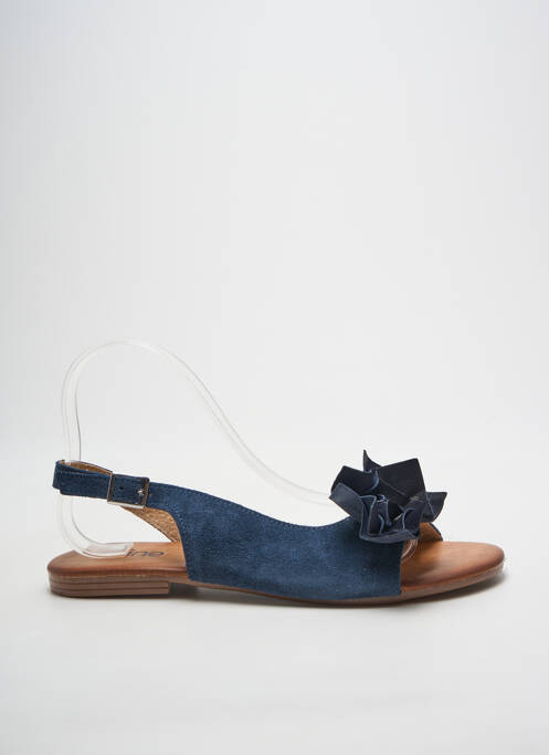Sandales/nu pieds chiquet talon plat jusqu'à 3cm bleu HEINE femme