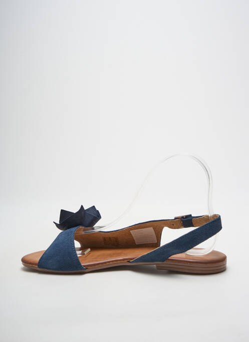 Sandales/nu pieds chiquet talon plat jusqu'à 3cm bleu HEINE femme