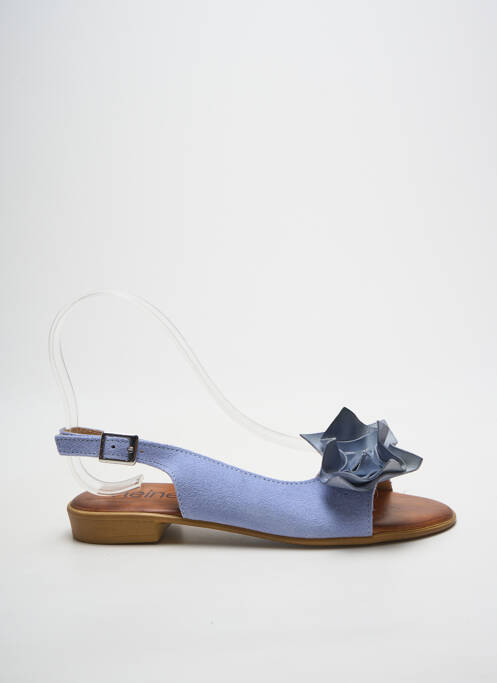 Sandales/nu pieds chiquet talon plat jusqu'à 3cm bleu clair HEINE femme