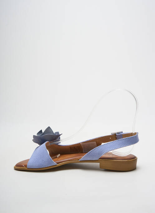 Sandales/nu pieds chiquet talon plat jusqu'à 3cm bleu clair HEINE femme