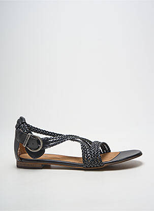 Sandales/nu pieds chiquet talon plat jusqu'à 3cm noir HEINE femme
