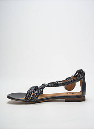 Sandales/nu pieds chiquet talon plat jusqu'à 3cm noir HEINE femme