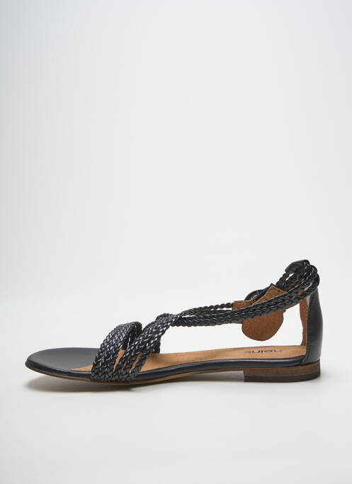 Sandales/nu pieds chiquet talon plat jusqu'à 3cm noir HEINE femme