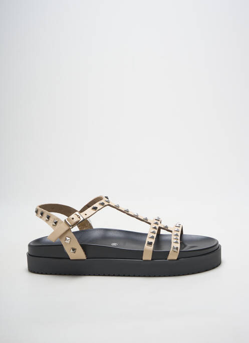 Sandales/nu pieds tissage satiné talon plat jusqu'à 3cm beige HEINE femme