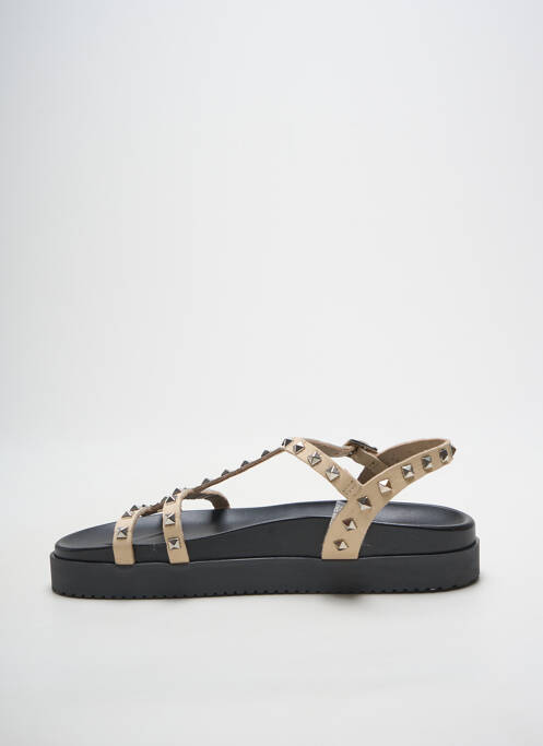 Sandales/nu pieds tissage satiné talon plat jusqu'à 3cm beige HEINE femme