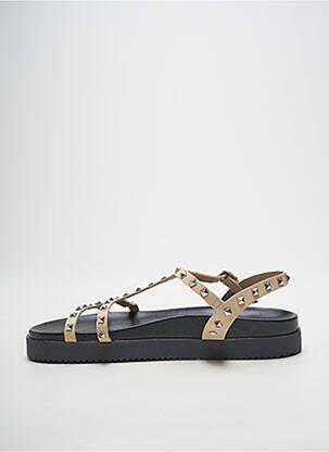 Sandales/nu pieds tissage satiné talon plat jusqu'à 3cm beige HEINE femme