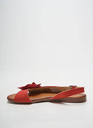 Sandales/nu pieds chiquet talon plat jusqu'à 3cm rouge HEINE femme