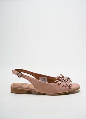 Sandales/nu pieds chiquet talon plat jusqu'à 3cm rose HEINE femme