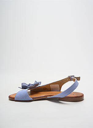 Sandales/nu pieds chiquet talon plat jusqu'à 3cm bleu HEINE femme