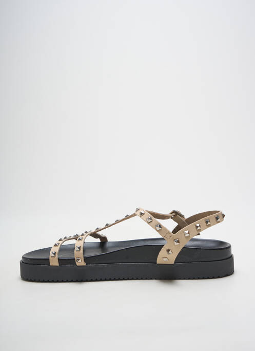Sandales/nu pieds tissage satiné talon plat jusqu'à 3cm beige HEINE femme