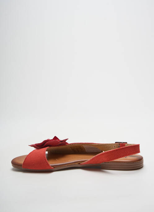 Sandales/nu pieds chiquet talon plat jusqu'à 3cm rouge HEINE femme