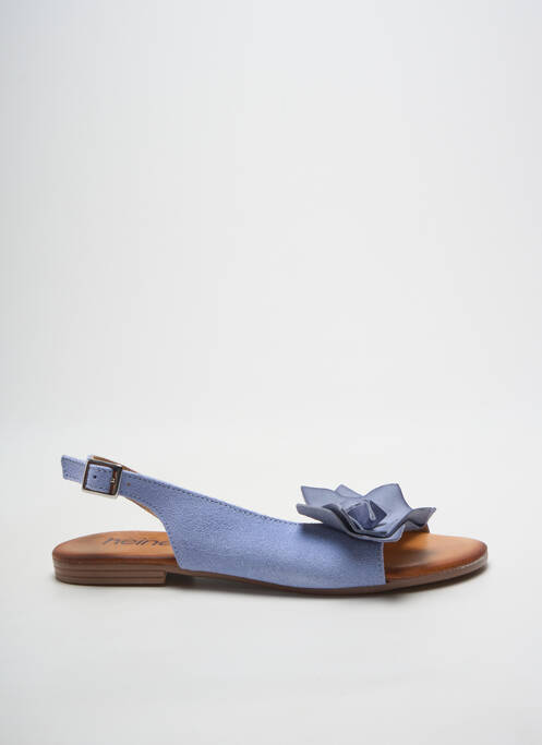 Sandales/nu pieds chiquet talon plat jusqu'à 3cm bleu HEINE femme