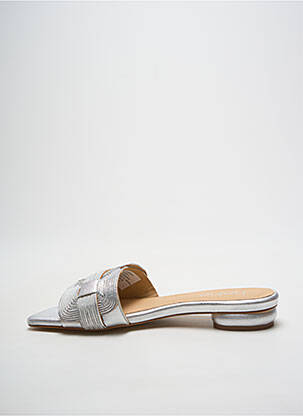 Mules/sabots matière lisse talon plat jusqu'à 3cm argent HEINE femme