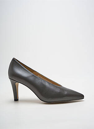 Escarpins tissage satiné talon de 7 à 9cm gris HEINE femme