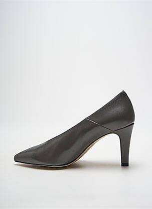 Escarpins tissage satiné talon de 7 à 9cm gris HEINE femme