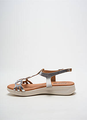 Sandales/nu pieds tissage satiné talon plat jusqu'à 3cm argent HEINE femme