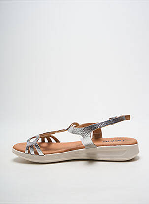 Sandales/nu pieds tissage satiné talon plat jusqu'à 3cm argent HEINE femme