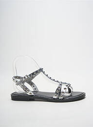 Sandales/nu pieds chiquet talon plat jusqu'à 3cm argent HEINE femme