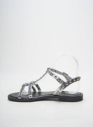 Sandales/nu pieds chiquet talon plat jusqu'à 3cm argent HEINE femme