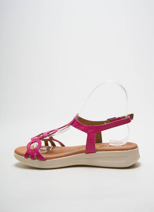 Sandales/nu pieds matière lisse talon plat jusqu'à 3cm rose HEINE femme