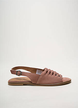Sandales/nu pieds chiquet talon plat jusqu'à 3cm rose HEINE femme