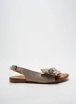 Sandales/nu pieds chiquet talon plat jusqu'à 3cm gris HEINE femme