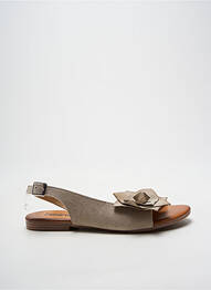 Sandales/nu pieds chiquet talon plat jusqu'à 3cm gris HEINE femme