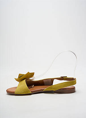 Sandales/nu pieds chiquet talon plat jusqu'à 3cm jaune HEINE femme