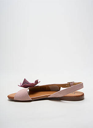 Sandales/nu pieds chiquet talon plat jusqu'à 3cm rose HEINE femme