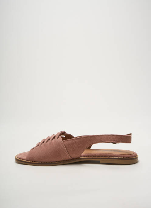 Sandales/nu pieds chiquet talon plat jusqu'à 3cm rose HEINE femme