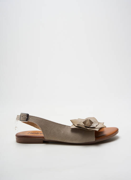 Sandales/nu pieds chiquet talon plat jusqu'à 3cm gris HEINE femme