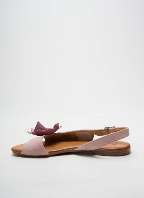 Sandales/nu pieds chiquet talon plat jusqu'à 3cm rose HEINE femme
