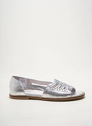 Sandales/nu pieds chiquet talon plat jusqu'à 3cm argent HEINE femme