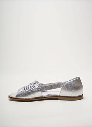 Sandales/nu pieds chiquet talon plat jusqu'à 3cm argent HEINE femme