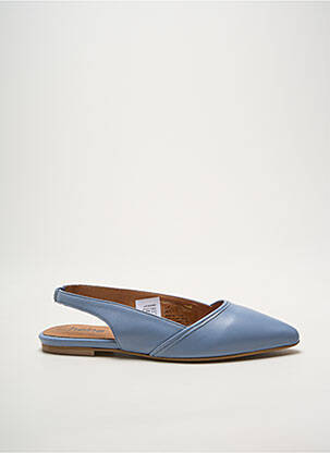 Sandales/nu pieds matière lisse talon plat jusqu'à 3cm bleu HEINE femme